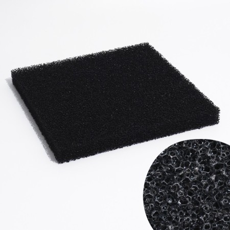 Sponge rectangular, large -porous 10 ppi, sheet 50 x 50 x 5 cm, black