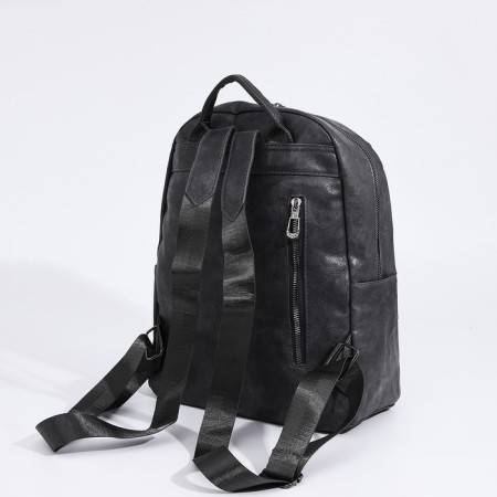 Women's backpack made of artificial leather with lightning, 3 pockets, color gray color-3