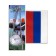 Flagste desktop with two flags 21 x 14 cm, circle 6.5 x 3.5 cm, 30 x 35 cm, silver