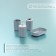 A set of accessories for the Trinity bathroom, 6 items (soap dish, soap dispenser, two glasses, ruff, bucket), gray color