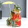 Souvenir Ceramics "Frog - under the umbrella" 12x8x12 cm