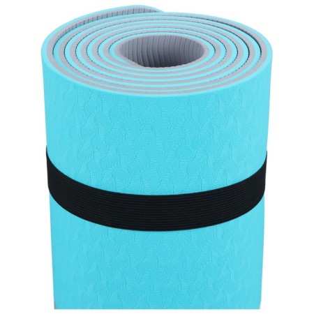 Fitness and yoga mat, 183x61x0.6 cm, gray/blue color-14