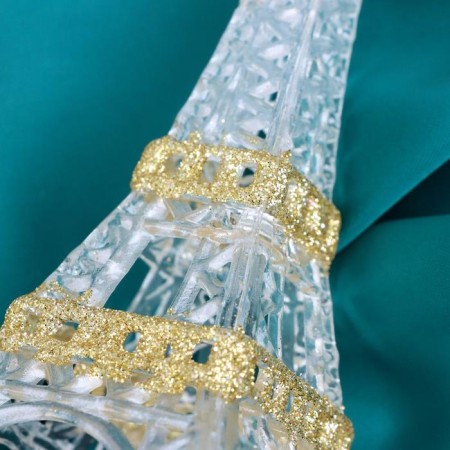 Jewelry decoration "Eiffel Tower Shine" 6.5x14.5 cm, transparent gold-1