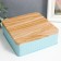 Casket Metal Square "ROMBA" Blue, wood cover 6x17x17 cm