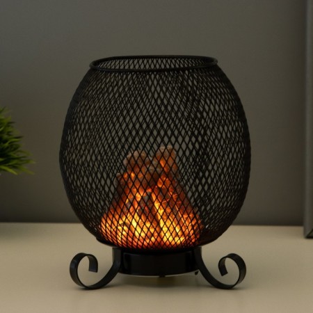 Nightlight "fireplace" LED from batteries 3HAAA Black 13x13x18 cm-1