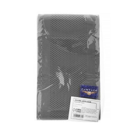 Cartage steering, 38 cm, Pu skin, anti -slip, gray skin, gray-5