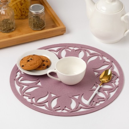 Napkin Decorative shade "Tulips" Lilac color, D 30 cm