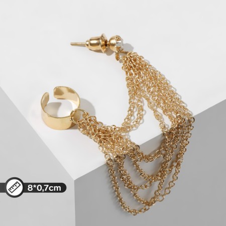 Earring "Kaff" eight chains, color gold