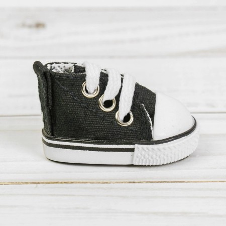 Doll sneakers, sole length 5 cm, black color-1