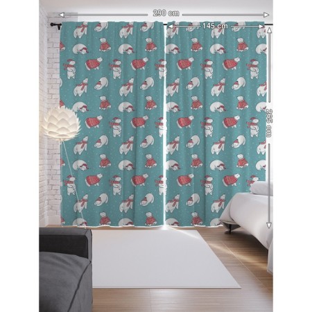 Photostes "Christmas polar bears", Saten, size 145x265 cm, 2 pcs