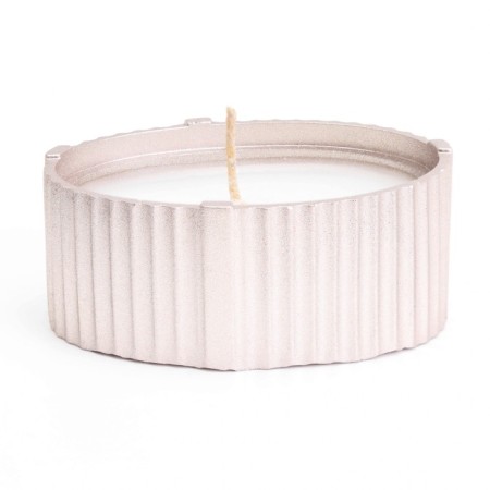 Candle "Oval" in a candlestick with narrow faces, 9x6.5x4cm, champagne-2