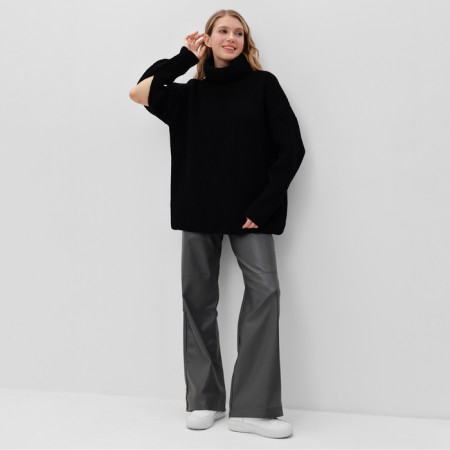 Jumper Female Minaku: Casual Collection Black Color, Rr. 46