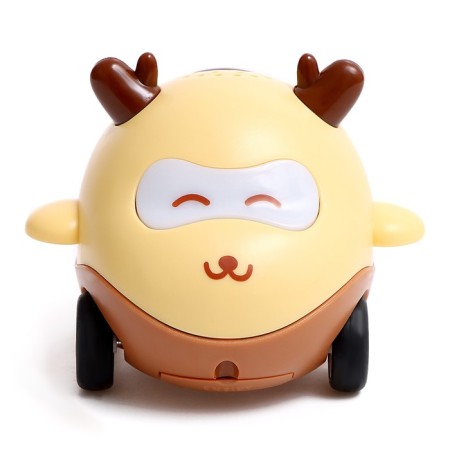 The inertial car "Cute deer", light, sound, beige color-1