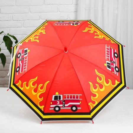 Umbrella children's semi -automatic "fire machine", r = 40cm, orange color-1