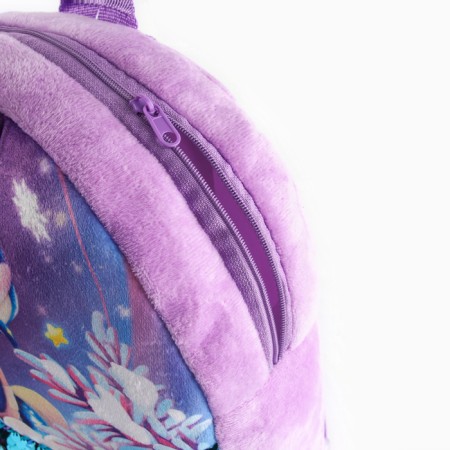 Baby backpack "Snake" with sequins, 23*28 cm, purple color-4