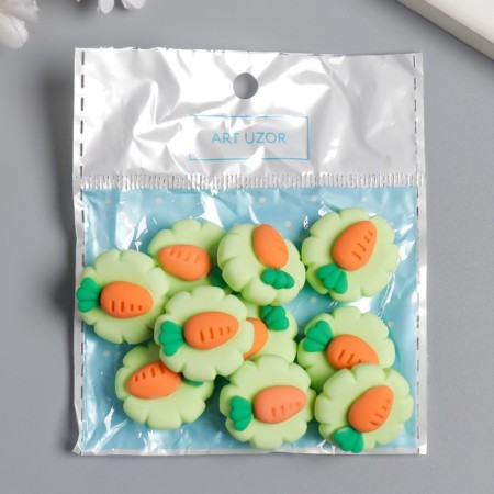 Decor for creativity plastic "Carrot on a flower" 2x2 cm-2