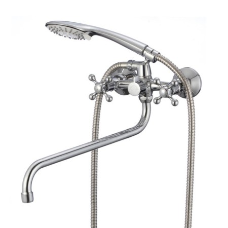 MILARDO DUPLEX DUPSB02M10 bath mixer, two-wagon, S-shaped spout 350 mm, chrome 50494