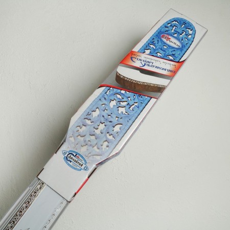 Double -rowing cornice "Ultracompact. Gold sheet ", 260 cm, with a decorative bar 7 cm, white color-4