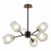 Ceiling EVOLUCE lamp. Sle205102-06. Terramo. 6x60 watts, E27, 77.5x77.5x57.5 cm, brass color, black