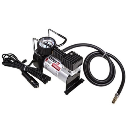 Car compressor, metallic, 30l/min to Skyway cigarette lighter, small dimensions, bag, 10 atm s02001002-2