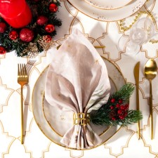 Set of New Year's napkins Ethel Christmas Snowman, 40x40cm - 4 pcs, cotton, sarzha