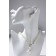 Set 2 objects: earrings, necklace "Pearl" ball No. 8, white color in silver, l = 45 cm
