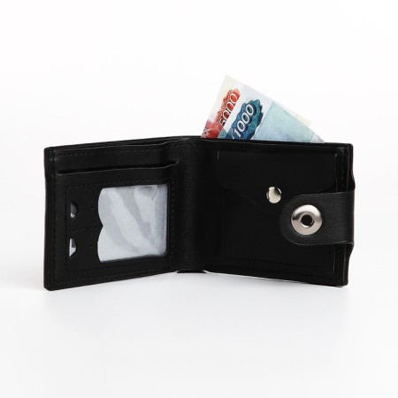 Male purse on a magnet, black color-4