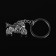 Cartage keychain, motorcycle, metal, dark chromium