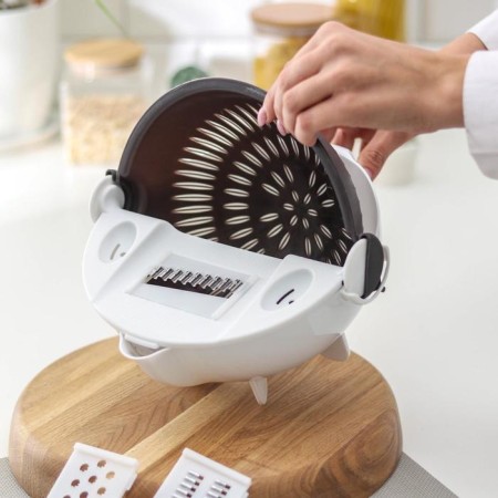 Magisthuman Majestic multifunctional vegetable engine, with a drain basket, 22.3 × 13.5 × 22.5 cm, white-gray color-12