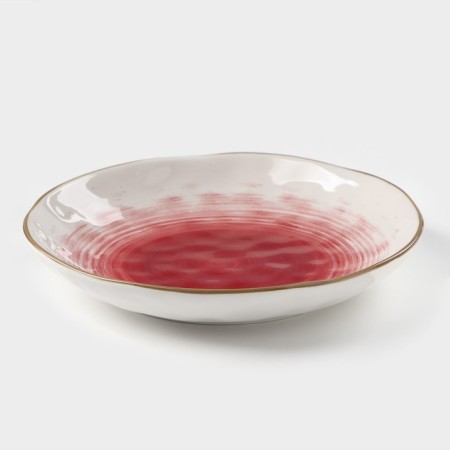 Porcelain Porcelain Deep shade "Cosmos", 550 ml, d = 21.5 cm, red color-1