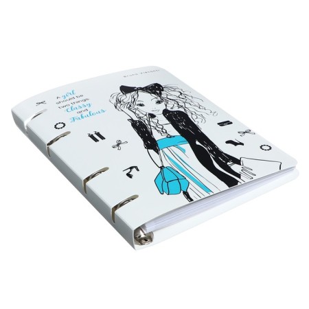 Notebook on rings, 80 sheets in the "fashionista" line, plastic cover, shift block 70 g/m2-1