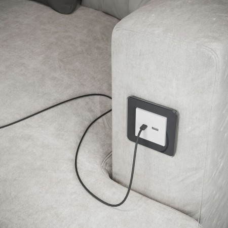 Frame W0012440, 1 ELITE socket, graphite, glass-3