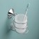 A glass for real toothbrushes, wall -mounted, with a vacuum mounting system