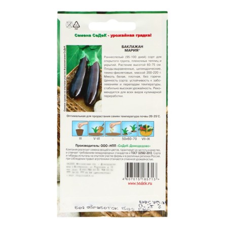 Seeds of eggplant "Maria F1" gray -haired saddles, high -yielding, without bitterness-1