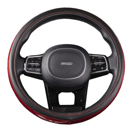 SkyWay Luxury-7 m braid, black-red eco-leather, S01102434-9