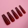 Patch nails, 24 pcs, ballerina shape, burgundy color