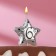 Candle in the cake on the skewer "Air star", number 6, 3.5 cm, silver