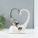 Souvenir Ceramics "Elephant with an elephant. Heart" White with silver 7.3x17.5x22 cm