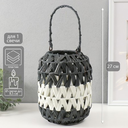 Climber Plastic for 1 candle "zigzag" black and white 11x20x27 cm