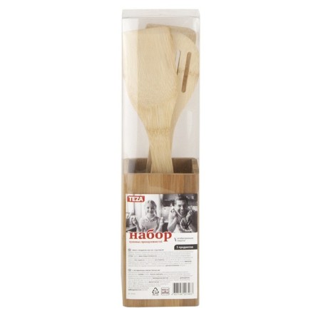 Set of 5 items, 30x6 cm, with a stand, bamboo