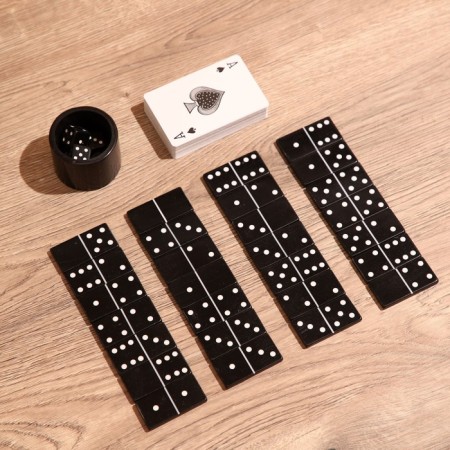 Board game 3V1 (domino + cubes + cards) Polyrerin, MDF-3