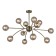 Lamp on the rod 9x40W G9, size 90x90x56 cm