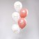 Latex ball 12 "I love", pastel, set of 5 pcs., Pink, white color