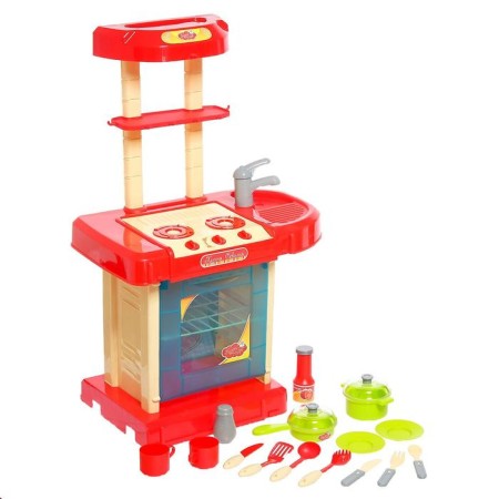Game module Kitchen "Seville" in a suitcase, with accessories, light and sound effects, height 65.5 cm-3