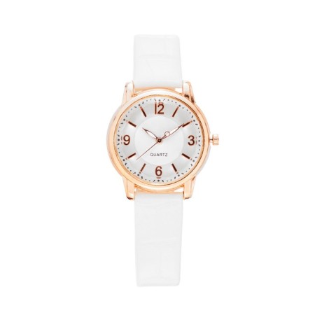 Women's watch, D-3.4 cm, white strap-1