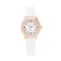 Women's watch, D-3.4 cm, white strap