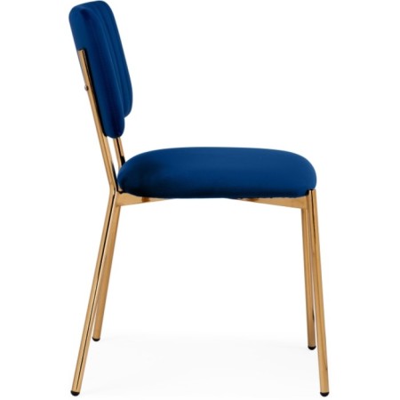 Armond Metal/velor stool, gold/blue 45x53x80 cm-2