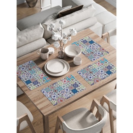 A set of napkins for setting the table "Flower vibrations", rectangular, rounded edges, size 30x46 cm, 4 pcs