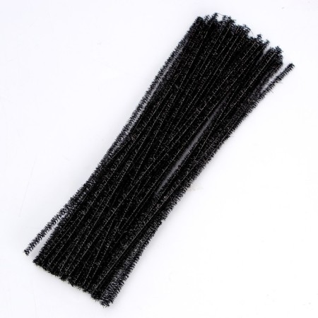 Wire with a pile for crafts "Shine", set of 50 pcs., Size 1 pc. 30 × 0.6 cm, black color-2