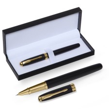 Gift feathers in the leatherette case, the body is black, gold